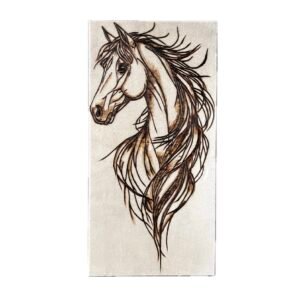 ديكور منزلي خشبي من ستار زون - رسمة الخيل