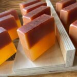 Turmeric & Honey Soap Ingredients: Glycerin, Sweet Almond Oil, Coconut Oil, Castor Oil, Jojoba Oil, Vitamin E, Lavender Essential Oil, Honey, Turmeric Powder.
